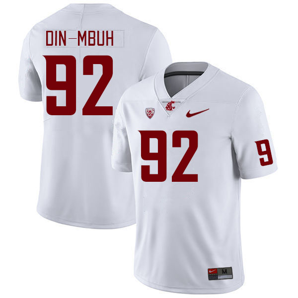 Washington State Cougars #92 Ansel Din-Mbuh College Football Jerseys Stitched Sale-White